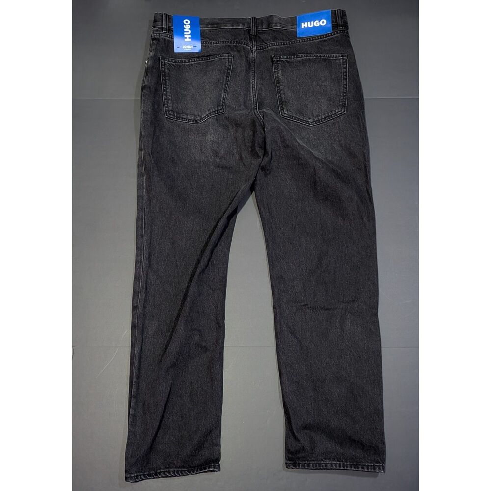 NWT HUGO Hugo Boss Jonah Straight Fit Jeans Black Mens Size 36 x 32 Denim NEW